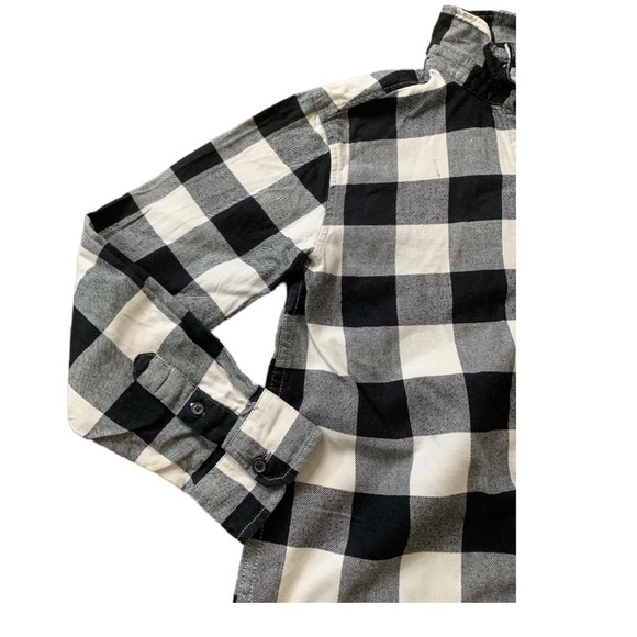 OLD NAVY Buffalo Textured Check Button Down Flannel Shirt Black/Ivory Boy 10-12Y - Picture 3 of 10